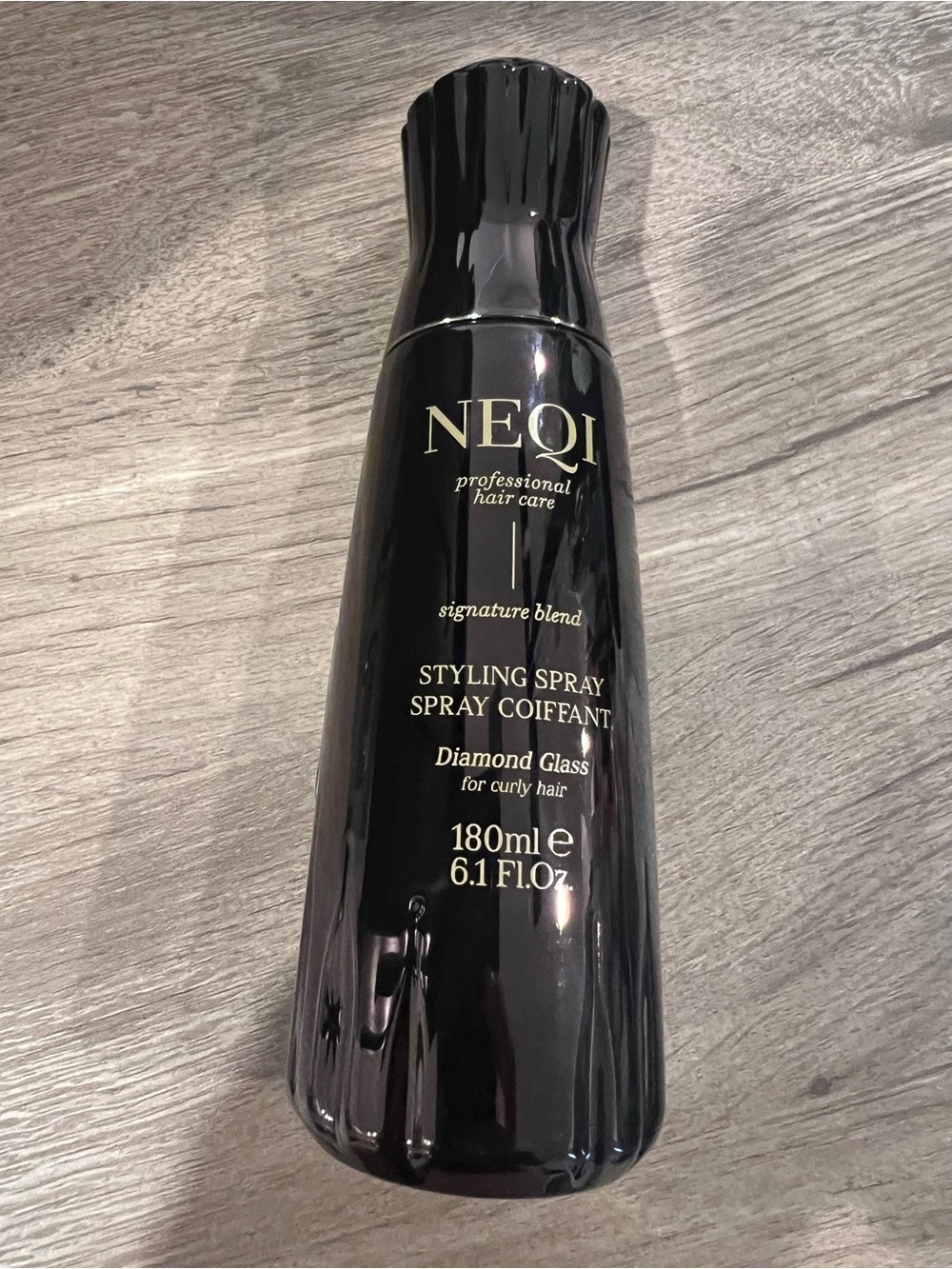 NEQI Diamond Glass Styling Spray - Black Bottle